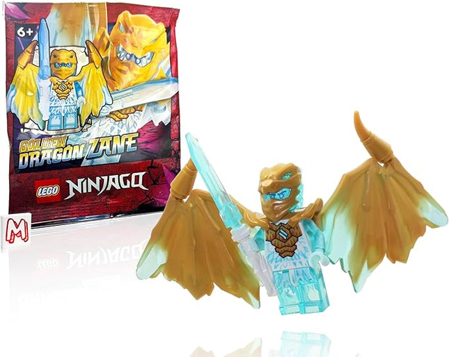 LEGO NINJAGO Crystalized Minifigure - Zane (Golden Dragon) with Wings and Sword