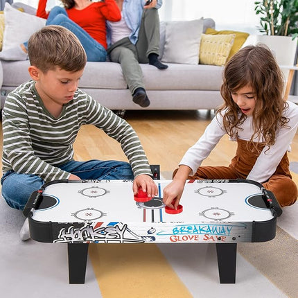 Giantex 42" Air Hockey Table - Small Air Hockey Table Top w/ 2 Pucks, 2 Strikers, LED Electronic Scoring, Powerful 12V Motor, Portable Mini Air Hockey Arcade Table Game for Kids & Adults, Game Room