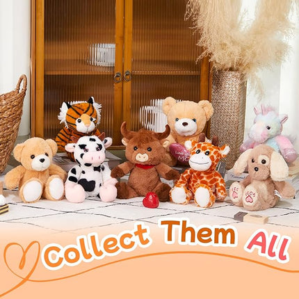 12.5" Heartbeat Highland Cow Recordable Stuffed Animals Voice Sweet Messages Recorder Soft Plush Toy Playback Your Words Birthday Gifts for Toddler Kids