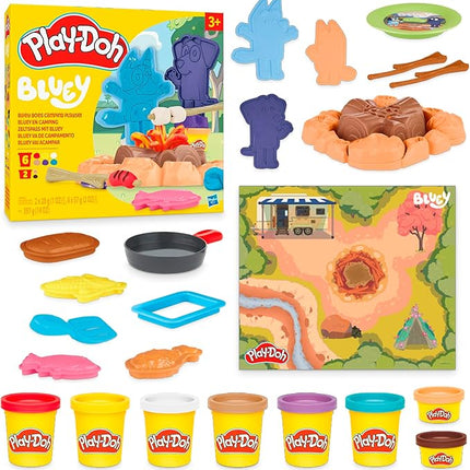 Play-Doh Bluey Goes Camping Playset with Campfire Themed Tools, Kids Arts and Crafts Toys for Girls and Boys 3 Years & Up (Amazon Exclusive)