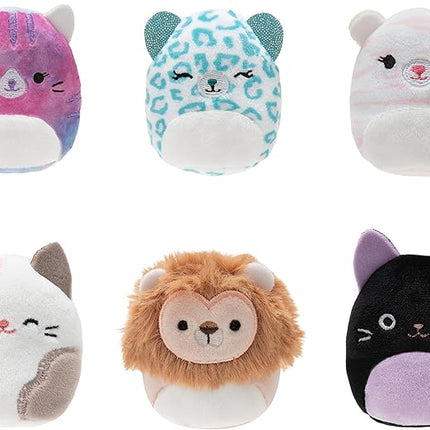 Squishville by Original Squishmallows Purr-FECT Squad Plush - Six 2-Inch Squishmallows Including Eloise, Karina, Ramon, Pooja, and Toni - Toys for Kids