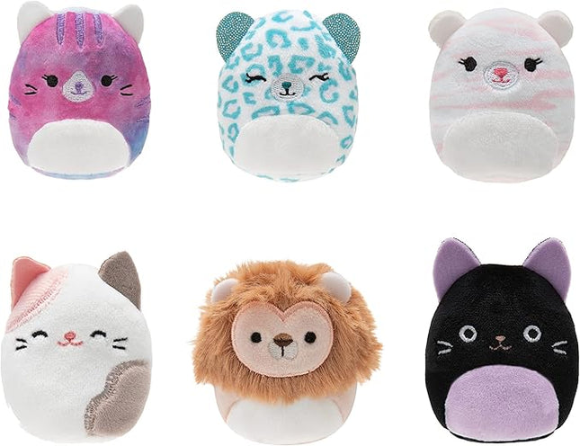 Squishville by Original Squishmallows Purr-FECT Squad Plush - Six 2-Inch Squishmallows Including Eloise, Karina, Ramon, Pooja, and Toni - Toys for Kids