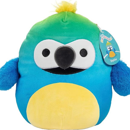 Squishmallow 10" Baptise the Macaw Plush - Official Jazwares - Soft, Cuddly, Colorful Bird Stuffed Animal, Perfect for Kids, Collectors & Gifts, Cozy Hug Pillow, Cute Tropical Parrot Toy for All Ages