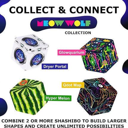 SHASHIBO Shape Shifting Box - Award-Winning Fidget Toy w/ 36 Rare Earth Magnets - Fidget Cube Transforms Into Over 70 Shapes, Sensory Toy Gift for Kids, Teens, and Adults (Glowquarium)