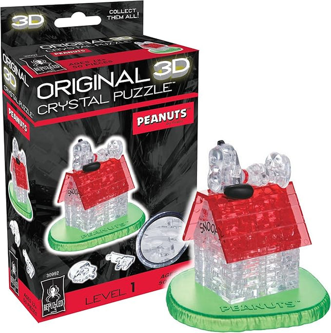 BePuzzled | Peanuts Snoopy House Original 3D Crystal Puzzle, Ages 12 and Up