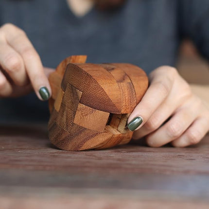 Ascher: 3D Wooden Puzzle Brain Teaser for Adults – Handcrafted Interlocking Logic Game – Unique STEM Gift & Desk Decor – Challenging Mental Puzzle by SiamMandalay
