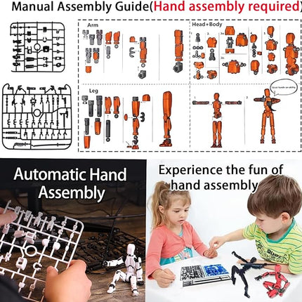 Titan13 Action Figure, Lucky Robot 13 Action Figures, 3D Printed Multi-Jointed Movable Action Figure, Dummy Robot 13 Figures Toy for Desktop Decorations Game Gifts (Red)