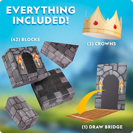 National Geographic Jumbo Cardboard Building Blocks – 45-Pc. Extra-Thick Cardboard Bricks for Kids, Build a Castle Play House, Indoor Playhouse, Large Building Blocks, Kids Giant Blocks