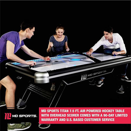 MD Sports Air Hockey Table with Arcade Electronic Scorer, Perfect for Family Game Rooms