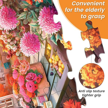 36 Large Piece Puzzles for Seniors, Dementia Puzzles for Elderly Jigsaw Puzzles for Alzheimers Dementia Products Activities Memory Games for Seniors Gifts for Men Women 14.8 * 10IN, 4 Pack