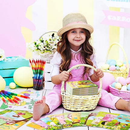 BenLouis 24 Pcs Spring Mini Coloring Books Kids Easter Party Favors Small Activity Books Bulk for Kids Spring Butterfly Flower Bee Birthday Goodie Bags Stuffers Return Gifts Classroom Travel