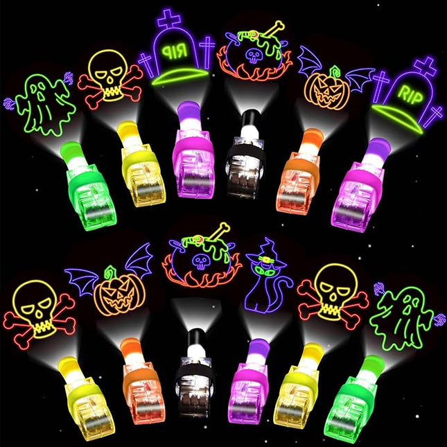 Halloween Party Favors for Kids, 36 Pcs LED Finger Lights Glow in The Dark Light Up Toys Halloween Goodie Bag Fillers Treats Stuffers for Halloween Party Classroom Prizes Bulk Trick or Treat Toy Gifts