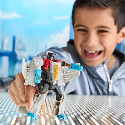 Transformers CYBERWORLD Starscream Cyber Changers 4-Inch Action Figure, Quick Change to Jet Mode, Robot Toys for Boys and Girls 6 and Up