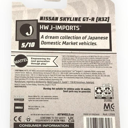 Hot Wheels Godzilla Nissan Skyline GT-R [R32] 2023 HW J-Imports
