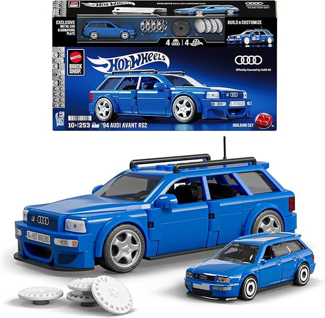 Mattel Brick Shop Hot Wheels Audi Avant RS2 Building Toy Kit 253 pc for Collectors