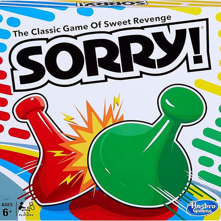 Hasbro Gaming Sorry! Kids Board Game, Family Board Games for Kids and Adults, 2 to 4 Players, Family Games, Kids Games, Ages 6 and Up