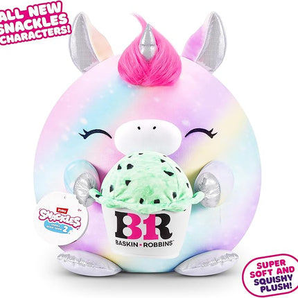 Snackles Series 2 14-inch by ZURU Cuddly Squishy Comfort 14-inch Plush with Licensed Snack Brand Accessory (Unicorn&Baskin-Robbins