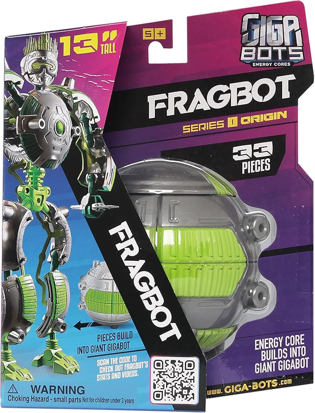 Giga Bots - FRAGBOT | Energy Core Transforms Into 13 Inch Action Figure | Combat Specialist | Unique Toy Combat Attachments and Skills | Includes 33 Buildable Pieces