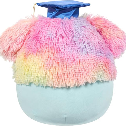 Squishmallows Original 12-Inch Zozo Blue Bigfoot with Rainbow Mane and Graduation Cap - Official Jazwares Plush
