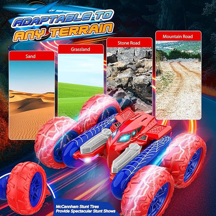 Remote Control Car Toys: Double Sided RC Cars Outdoor Toy for 4 5 6 7 8 9 10 Year Old Boys Girls Ages 5-7 Christmas Birthday Gifts Stocking Stuffers for Grandkids Rechargeable Upright Stunt Car