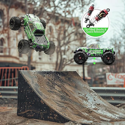 Jetwood 1/16 Fast Remote Control Car for Adults, Electric 4WD RTR RC Cars, High Speed RC Truck Gifts for Boys, Max 38 kph Offroad RC, JC16W with 2 Batteries