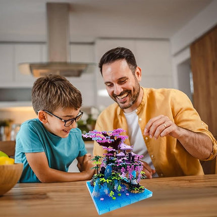 2588 PCS Cherry Blossom Bonsai Tree Building Block Sets for Adults Teens，Chinese Moon Palace Architecture Model，Micro Mini Japanese Sakura Tree House Building Kit，Creative Gift for Kids 14+