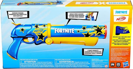 Nerf Fortnite Half Tone Hero Blaster, Bonus Code to Unlock Half Tone Hero Wrap in The Game, Break Open Loading, 12 Nerf Elite Darts, Fortnite Gifts (Amazon Exclusive)