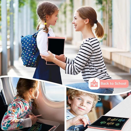 KOKODI Kids Toys LCD Writing Tablet, Colorful Drawing Pad Erasable Doodle Board, Educational Learning Toys Birthday Gifts for Girls Boys Age 3 4 5 6 7 8（Pink）