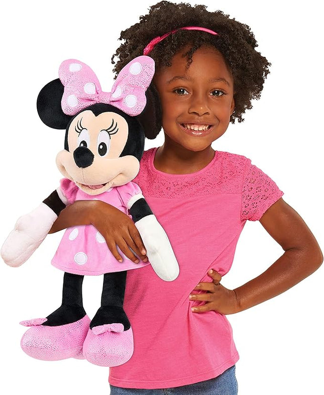 Disney Junior Mickey Mouse Large 19-inch Plush Minnie Mouse, Stuffed Animals, Pretend Play
