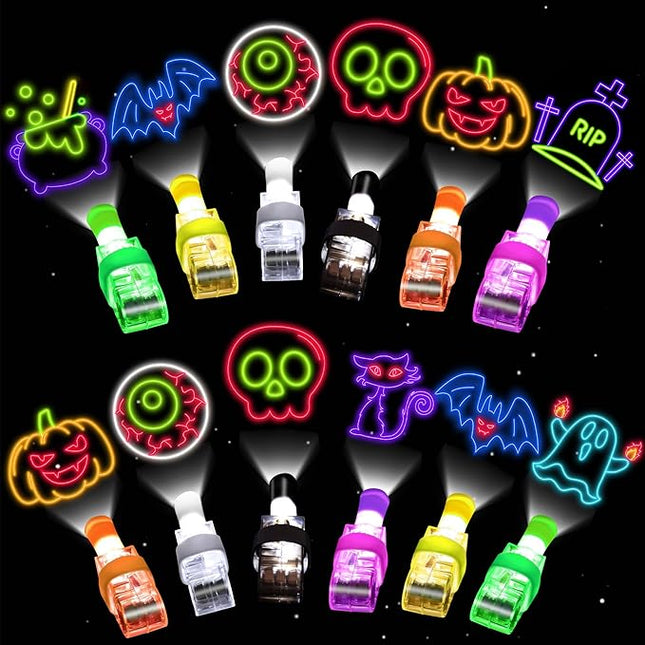 40 Pcs Halloween Party Favors for Kids Light Up Finger Lights, Halloween Glow in the Dark Toys Bulk Goodie Bags Stuffers Fillers Trick or Treat Toys Halloween Prizes Classroom Party Supplies Non Candy