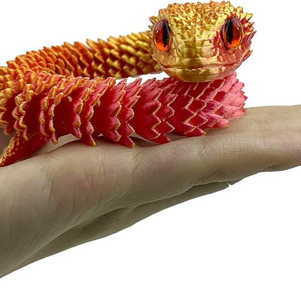 12in 3D Printed Snake Toys, Flexible 3D Printed Animal, Fidget ADHD Snake Toys, Perfect Desk Pet for Animal Collectors