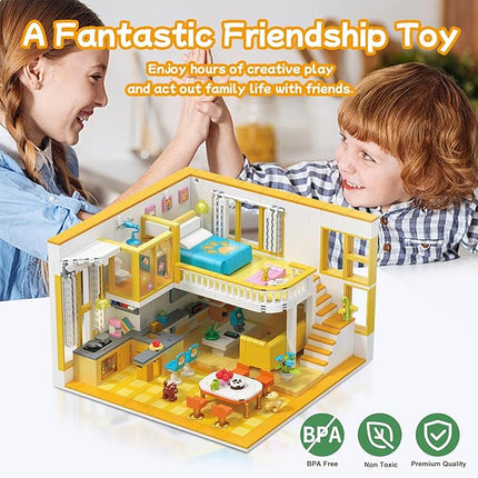 Friends House Building Block Set, Pets Collection Small Brick Model Set, Creative Mini Toy Building Sets, Children’s Day Birthday for Teens Kids Boys Girls 8+, 1048 PCS
