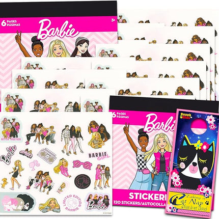 Barbie Sticker Set for Girls - Bundle with 12 Sheets of Barbie Stickers for Party Favors Plus Door Hanger | Barbie Party Supplies for Girls Birthday