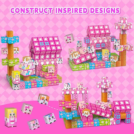 Magnetic Blocks,150PCS Magnetic Building Cube Game,Magnet Blocks Tiles Constructions Toys,STEM Educational Building Blocks for Kids,Christmas Birthday Gifts for Boys and Girls Age 3+ Years Old