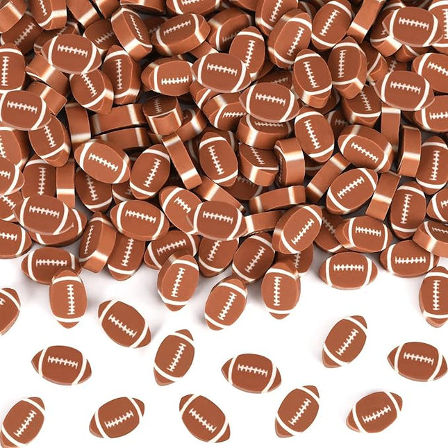 JUNEBRUSHS 150Pcs Sports Ball Mini Erasers, Football Erasers for Kids Bulk Novelty Pencil Erasers for Student Classroom Prizes, Homework Rewards Gifts Party Favors