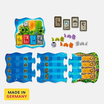 HABA Water Dragons: Kids Board Game and Fast-Paced Dice Game with Wooden Components for Ages 5 and up, Made in Germany