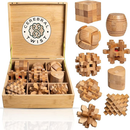 Wooden Brain Teaser Puzzles for Adults - Coffee Table Puzzles - Wooden Wire Teaser - Brain Puzzle for Adults - Wood Brain Teasers - Brain Teasers