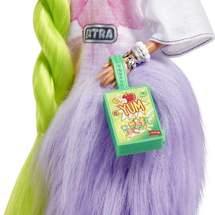 Barbie Extra Doll &Accessories with Neon Green Hair, Feather Boa & Pet Parrot