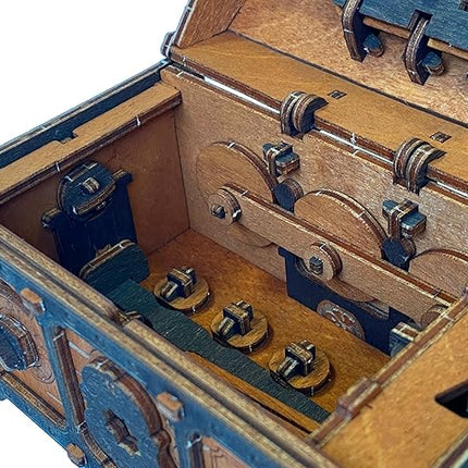 WOODEN.CITY Puzzle Box Treasure Chest - Assemble and Solve Riddles for a Unique Escape Room Experience - Wooden Clue Box Perfect Unique Gift Box - Made in EU