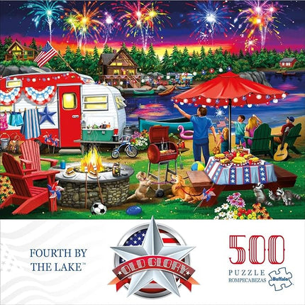 Buffalo Games - Nancy Wernersbach - Fourth by the Lake - 500 Piece Jigsaw Puzzle For Adults -Challenging Puzzle Perfect for Game Nights - Finished Size is 21.25 x 15.00