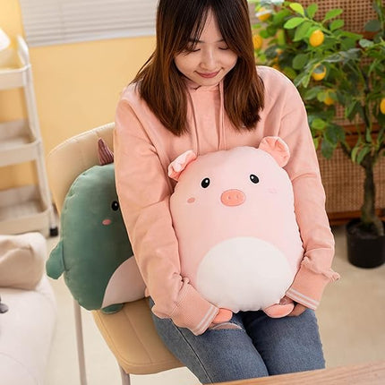 Soft Flat Pig Plush Hugging Pillow Cute Pink Pig Stuffed Animal Piggy Plushies Toys Kids Piglet Anime Cushion for Birthday, Valentine's Day, Christmas...16.5 Inch