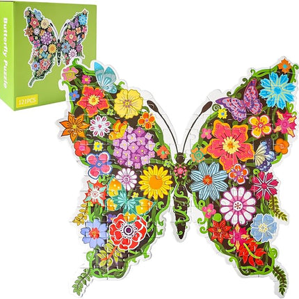 Puzzles for Kids Ages 6-8,8-10 and Adults, Butterfly Shaped Jigsaw Puzzles for Wall Home Decor