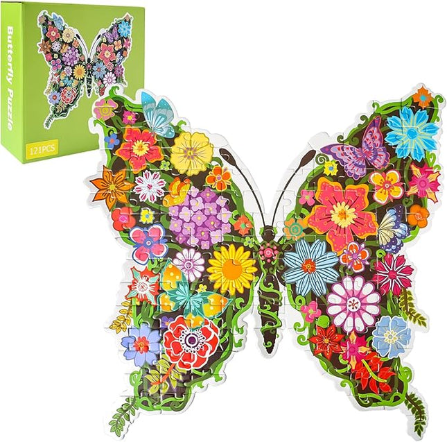 Puzzles for Kids Ages 6-8,8-10 and Adults, Butterfly Shaped Jigsaw Puzzles for Wall Home Decor