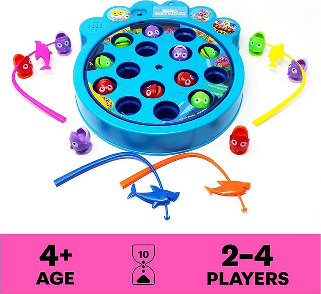 Spin Master Games, Pinkfong Baby Shark Let's Go Hunt Musical Fishing Game with Sound, Preschool Educational Toy, for Fans of Baby Shark & Kids Who Love Music, 2-4 Players, for Ages 4 & Up