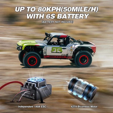 FMS 1/7 Ford Bronco RTR EB Fast RC Truck – Licensed by Ford & RTR Vehicles, 80km/h Short Course Truck, 4WD Brushless RC Car, CNC Metal Parts, Off-Road Rock Crawler 4x4 for Adults (2025 Paint Scheme)