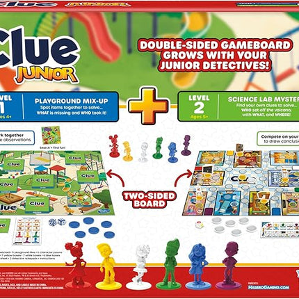 Clue Junior Board Game | 2-Sided Gameboard, 2 Games in 1 | 2 to 6 Players | Mystery Games for Kids | Back to School Gifts | Classroom Preschool Games | Ages 4+