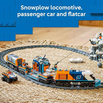 LEGO City Explorers' Arctic Polar Express Train Set - Building & Learning Toys for Kids - Remote Controlled Train for Boys & Girls, Ages 7+ - with 6 Explorer Minifigures - Birthday Gift Idea - 60470