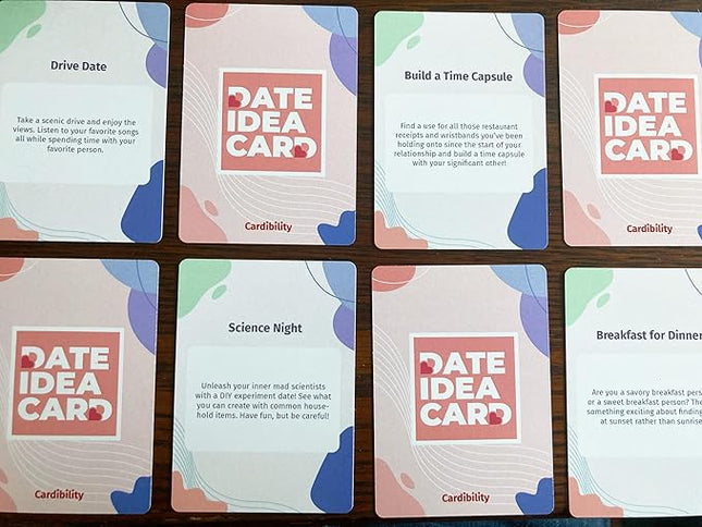 72 Prompt Date Idea Cards - A Romantic Date Night Card Game for Couples