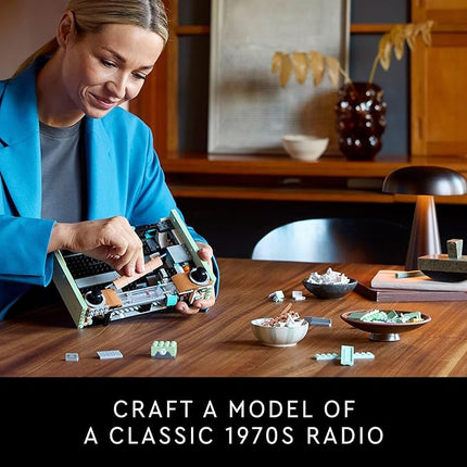 LEGO Icons Retro Radio Building Set for Adults - Home Decor for Bedroom or Desk for Vintage Aesthetic with Sound Effects & Smart Phone Integration - Birthday Gifts for Men & Women - 10334