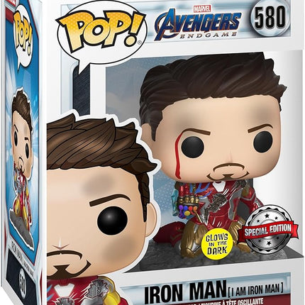 Funko Pop! Avengers Endgame: I Am Iron Man Glow-in-The-Dark Deluxe Vinyl Figure, Multicolored